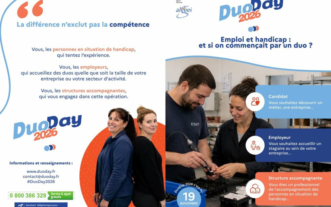 Brochure DuoDay 2026 : emploi et handicap, journée du 19 novembre